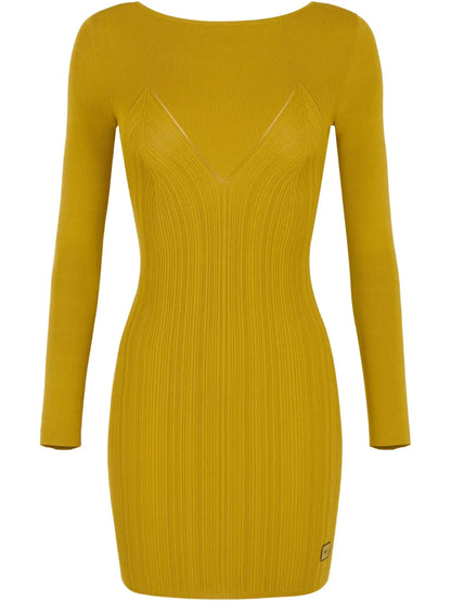 Crossover Lace-Detail Mini Dress