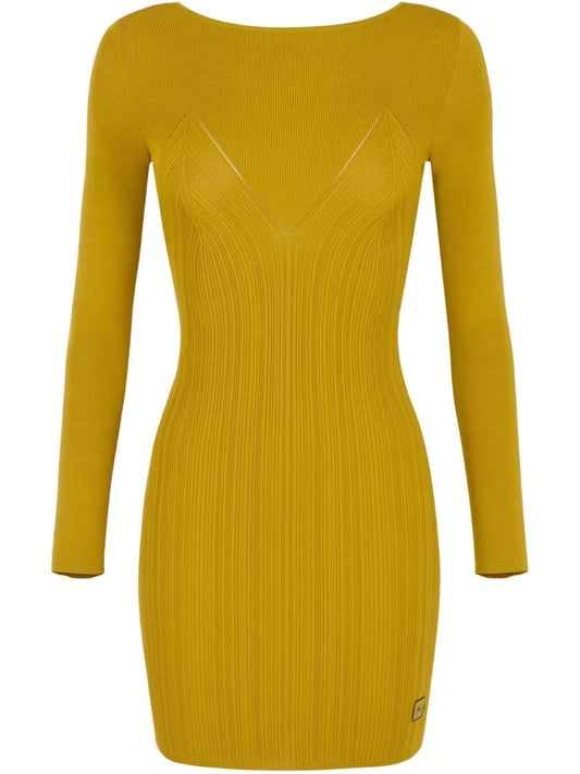 Crossover Lace-Detail Mini Dress