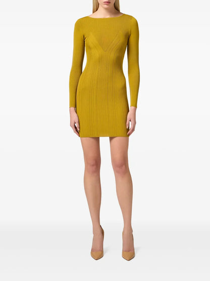 Crossover Lace-Detail Mini Dress