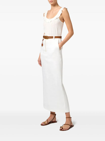 Gabardine Midi Skirt