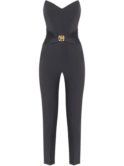 Bow-Detailing Crepe Jumpsuit