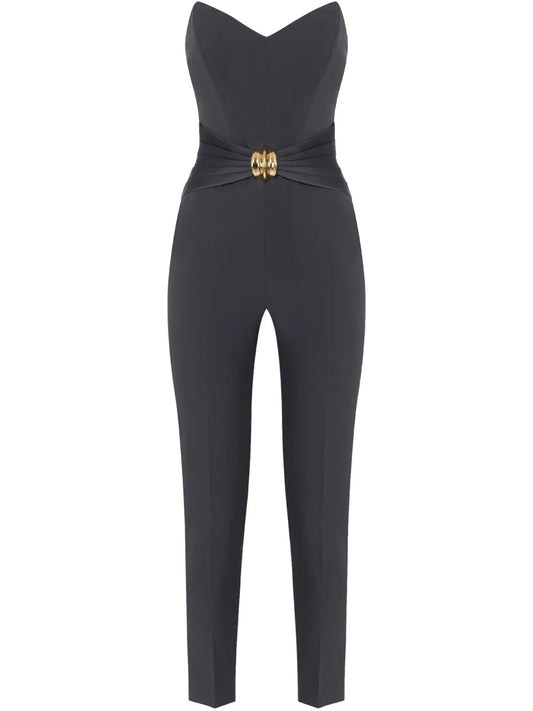 Bow-Detailing Crepe Jumpsuit