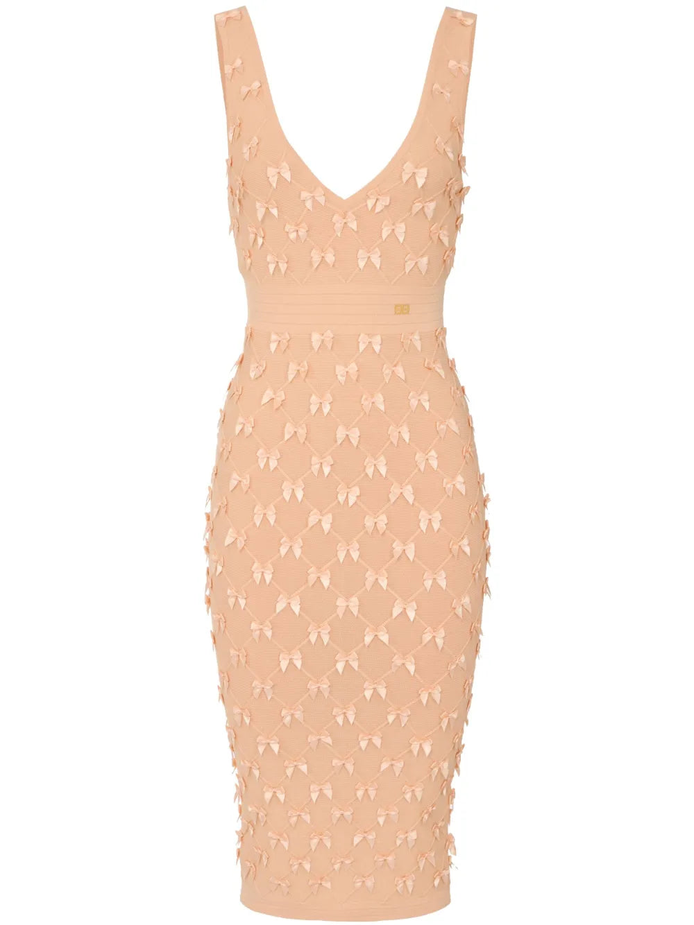 Bow-Embellished Midi Dress