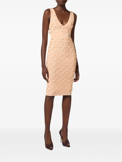 Bow-Embellished Midi Dress