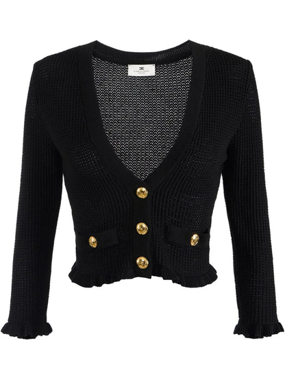 Logoed Button Cardigan