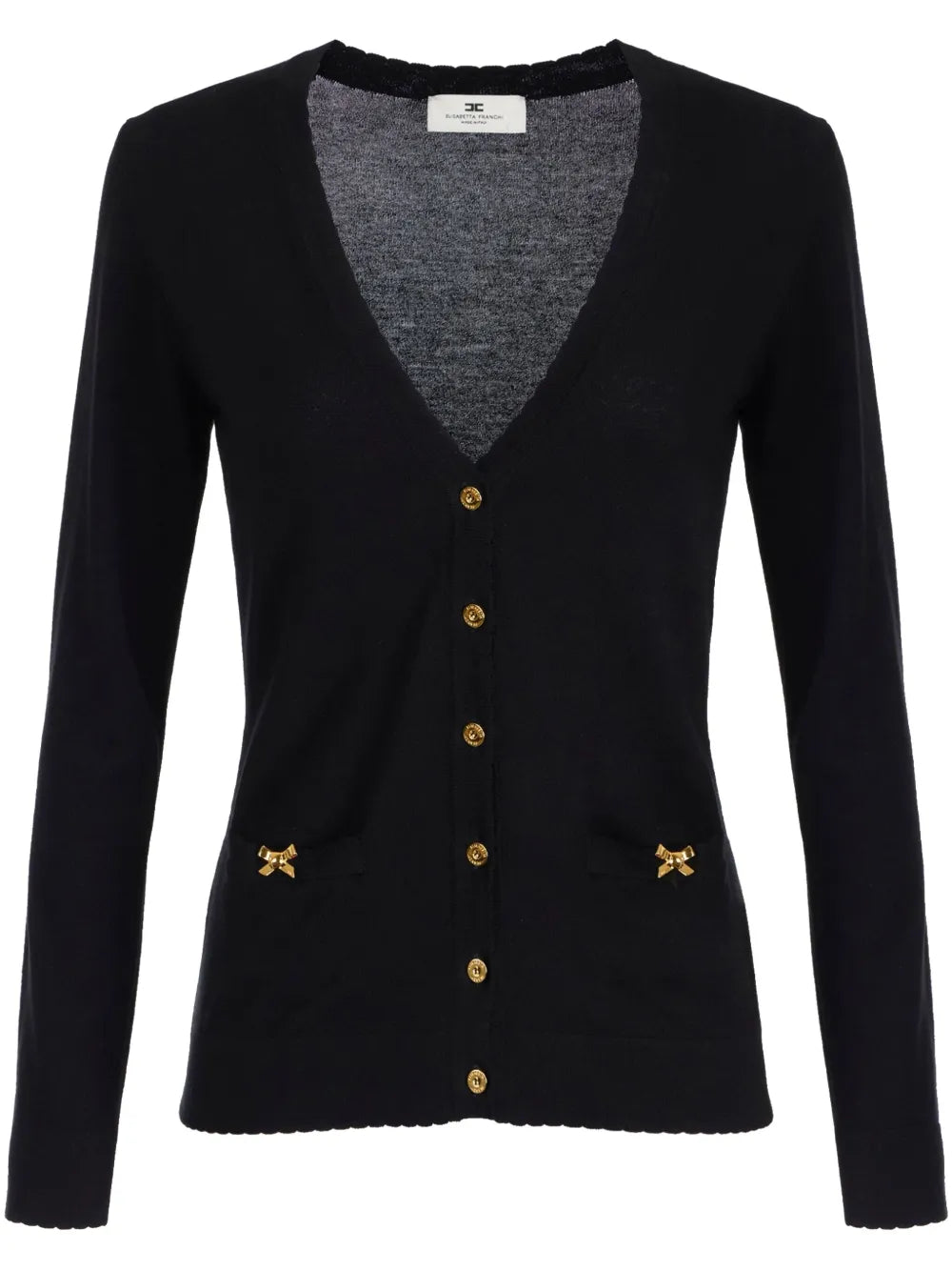 Golden-Bow Detailing Cardigan