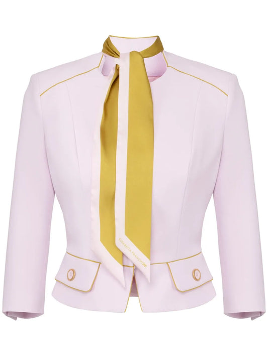 Scarf-Detail Crepe Jacket