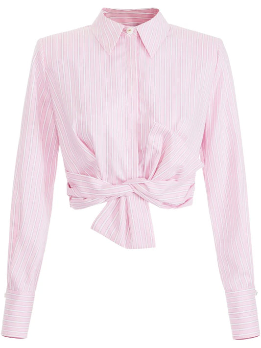 Bow-Detail Poplin Shirt