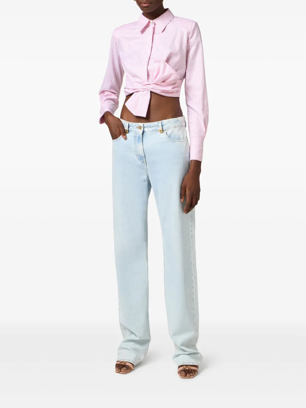 Bow-Detail Poplin Shirt