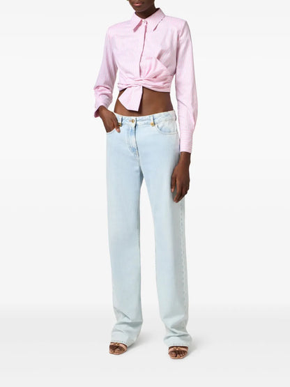 Bow-Detail Poplin Shirt