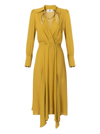 Jewel-Scarf Midi Dress