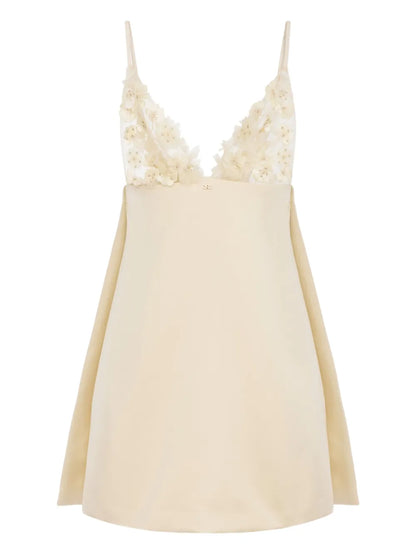 Floral-Appliqué Dress