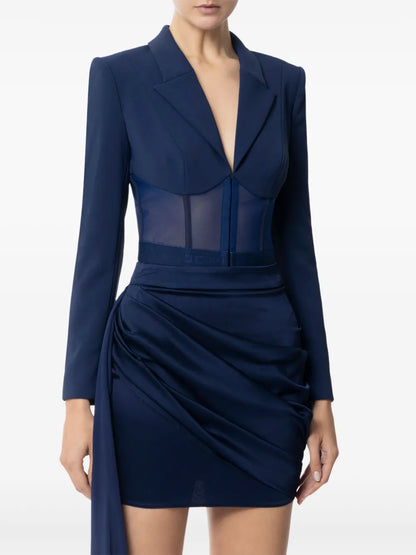 Crepe Tulle Blazer