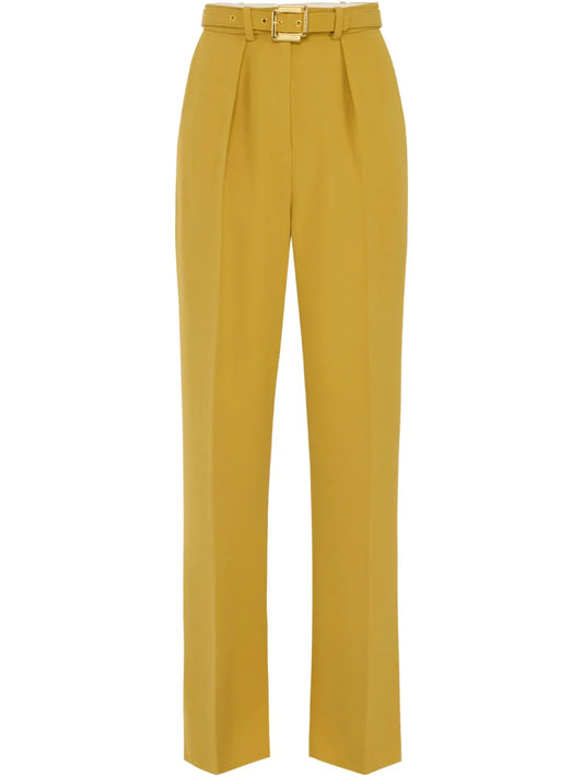 Belted Crepe Trousers