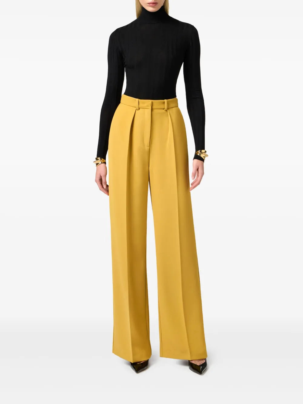 Belted Crepe Trousers