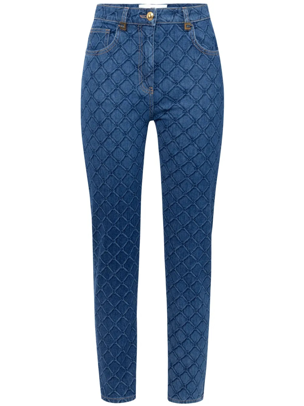 All-Over Diamond-Print Jeans