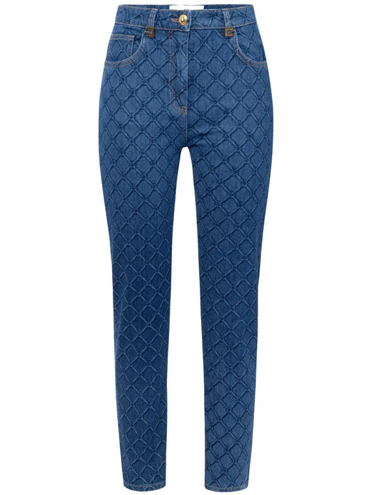 All-Over Diamond-Print Jeans