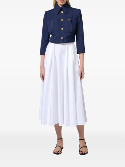 Belted Satin Skirt