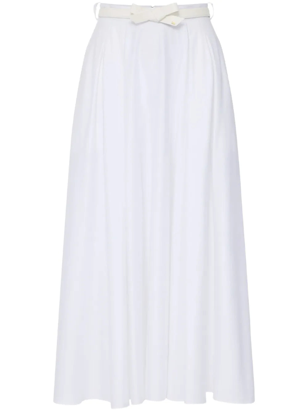 Belted Satin Skirt