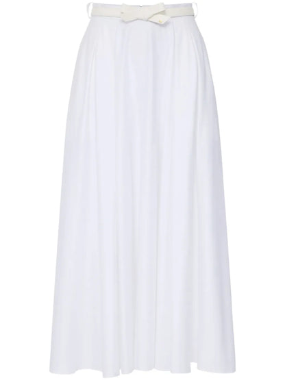 Belted Satin Skirt