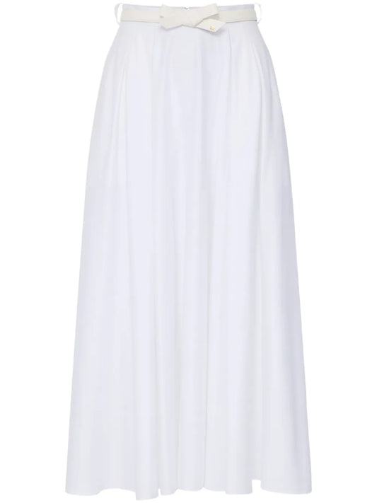 Belted Satin Skirt