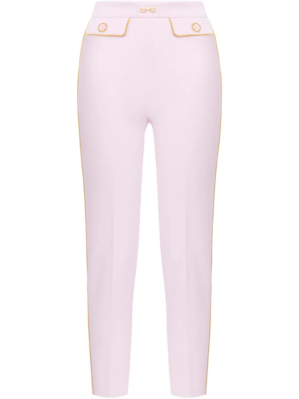Piped-Trim Crepe Slim-Fit Trousers
