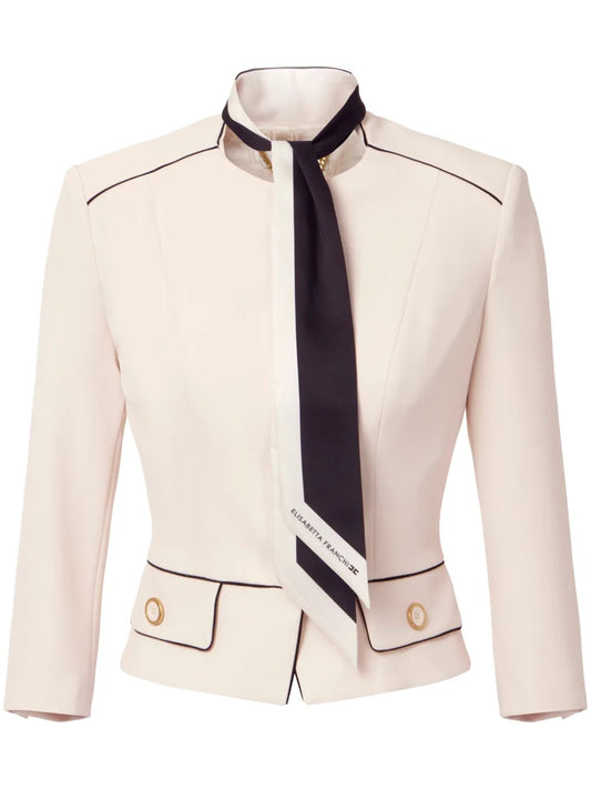 Scarf-Detail Crepe Jacket