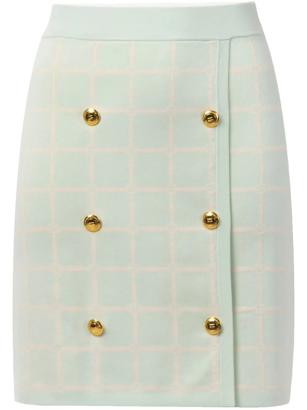 Patterned-Check Skirt