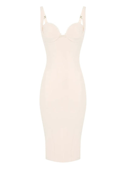 Bustier-Neck Midi Dress
