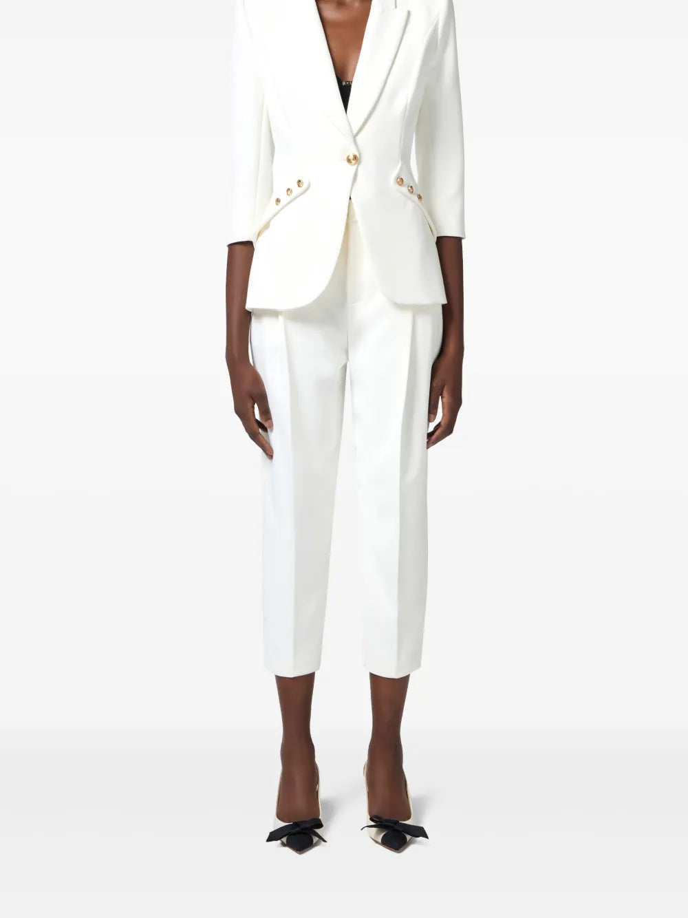 Logo-Buttons Crepe Blazer