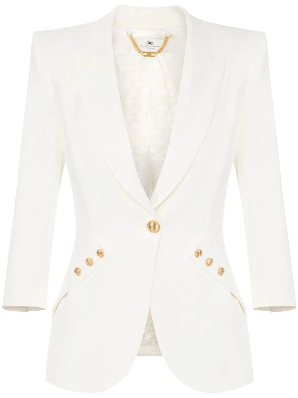 Logo-Buttons Crepe Blazer