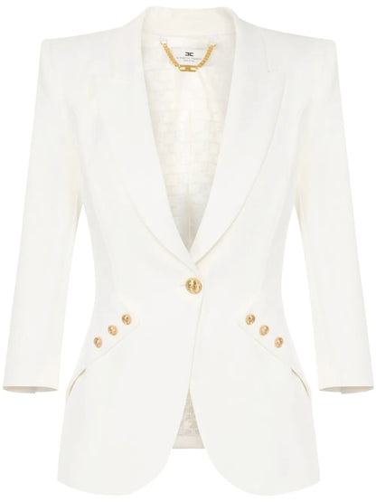 Logo-Buttons Crepe Blazer