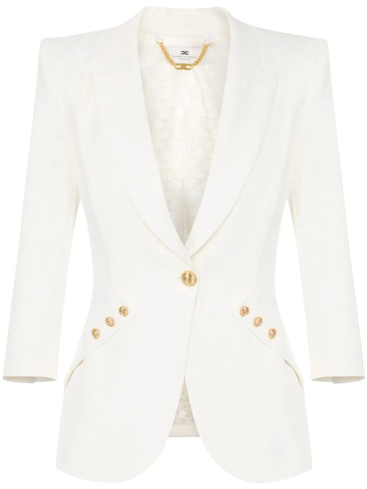 Logo-Buttons Crepe Blazer