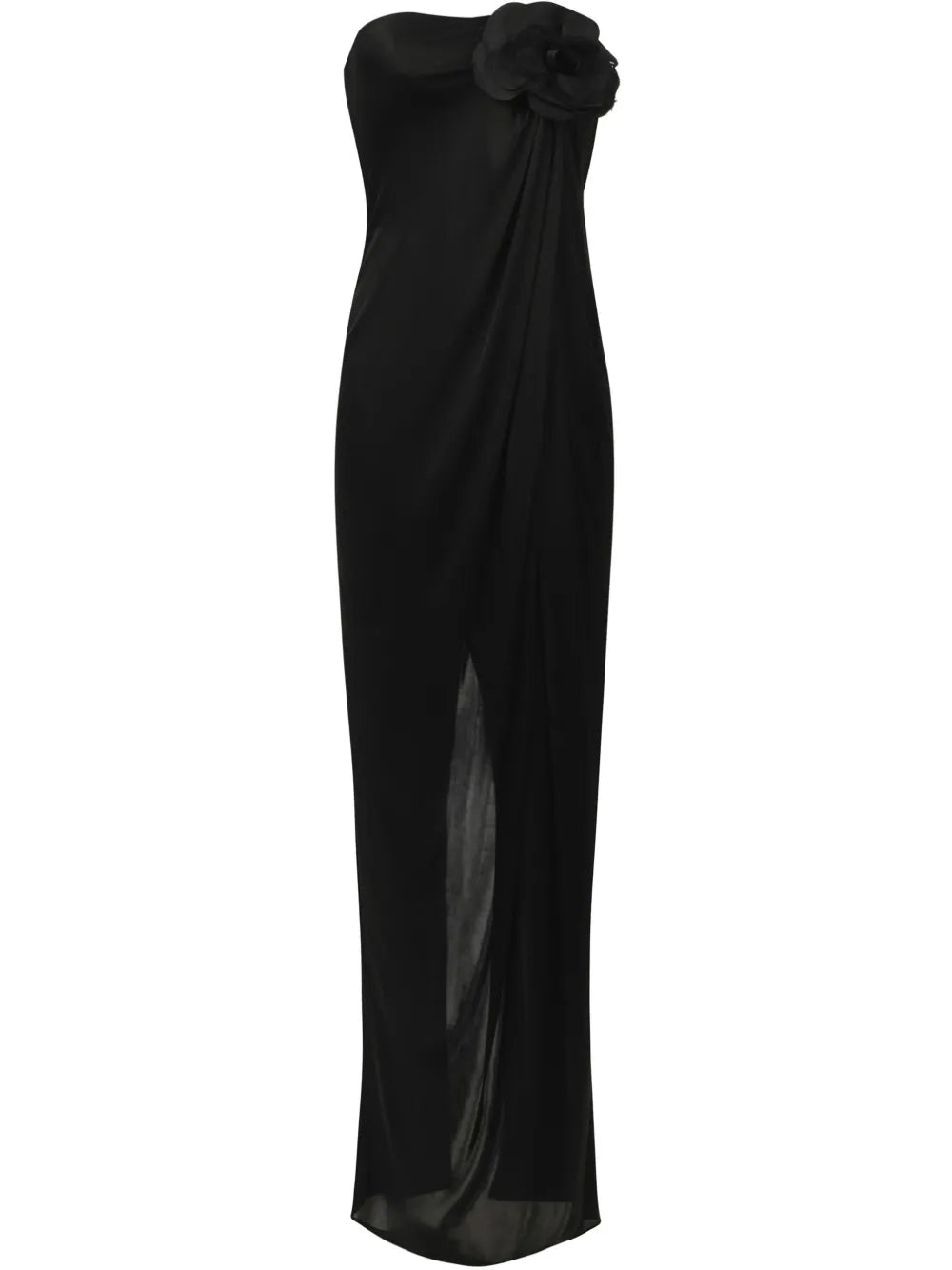 Floral-Appliqué Jersey Gown