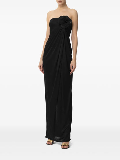 Floral-Appliqué Jersey Gown