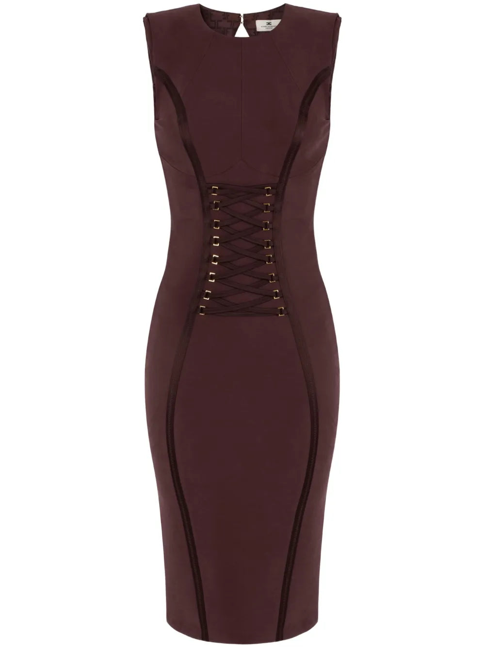 Crossover Lace-Detail Midi Dress