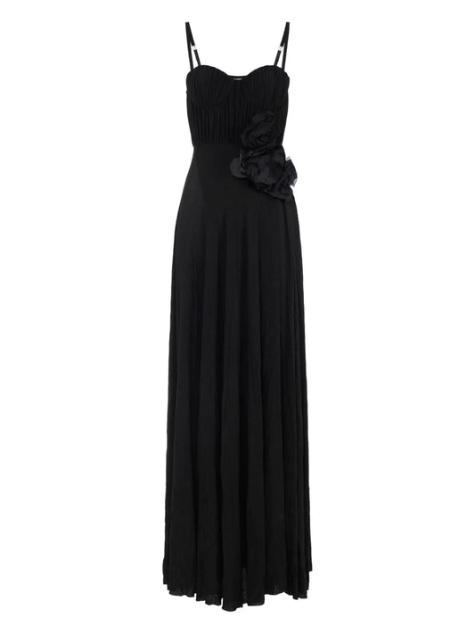 Floral-Appliqué Detailing Dress
