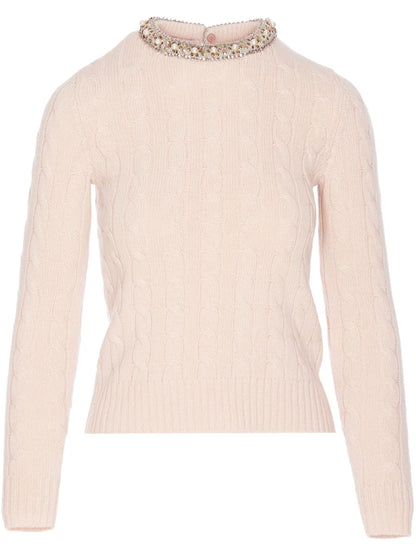 Cable-Knit Crew Neck Jumper