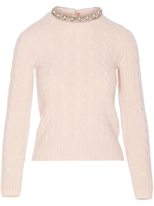 Cable-Knit Crew Neck Jumper