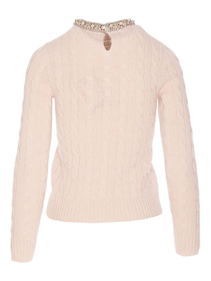 Cable-Knit Crew Neck Jumper