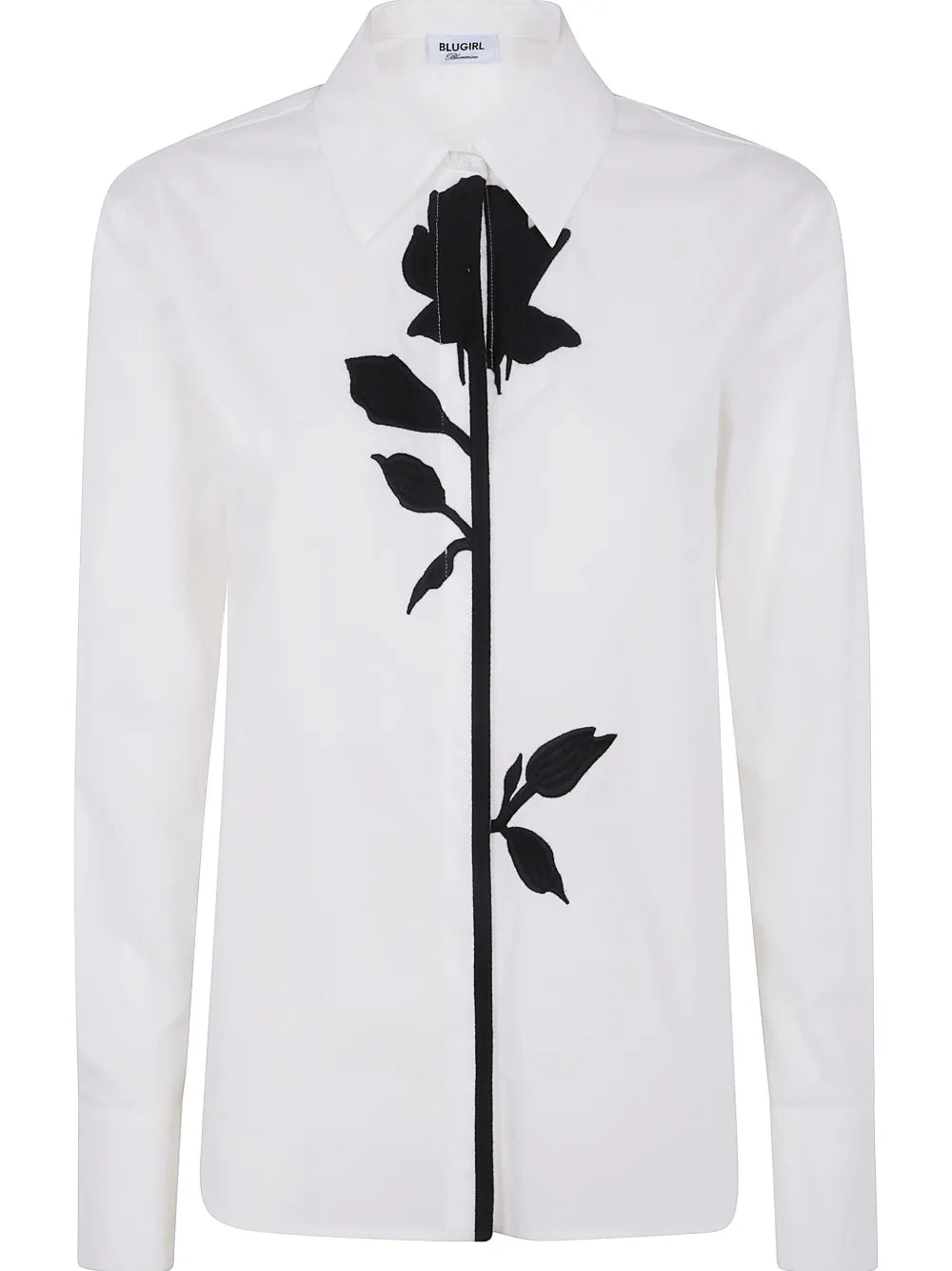 Floral-Embroidery Shirt