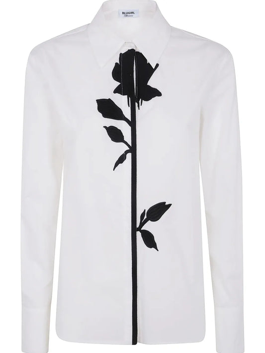 Floral-Embroidery Shirt