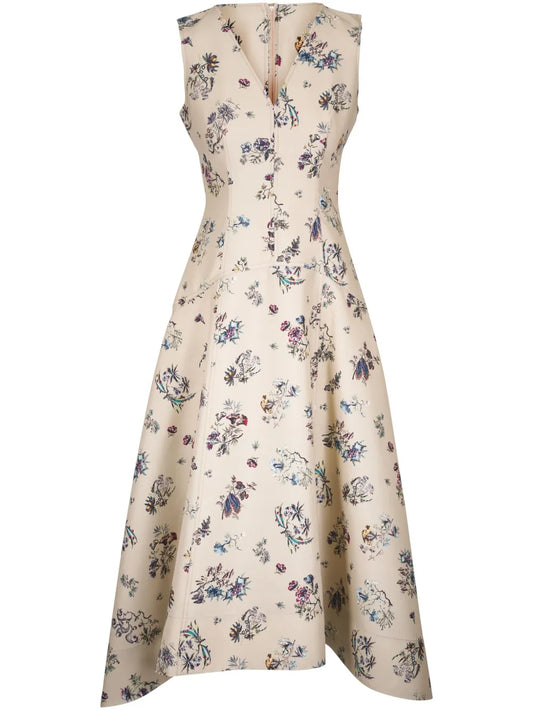Floral-Print Midi Dress