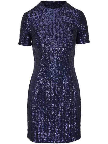Sequinned Short-Sleeve Dress