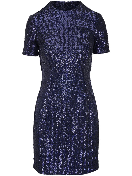 Sequinned Short-Sleeve Dress