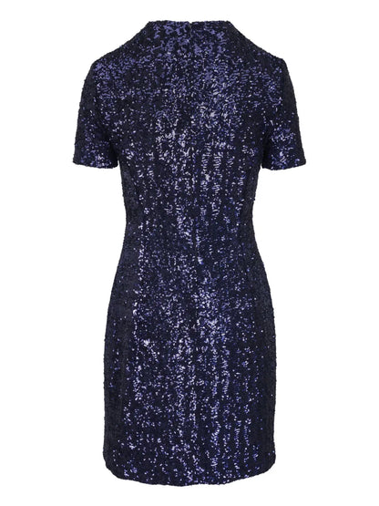 Sequinned Short-Sleeve Dress