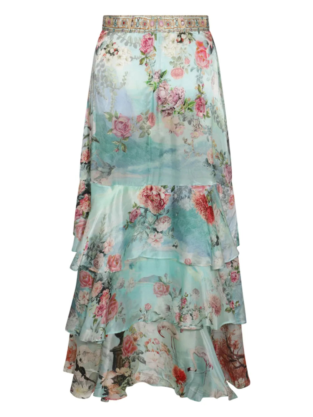 Floral-Print Midi Skirt