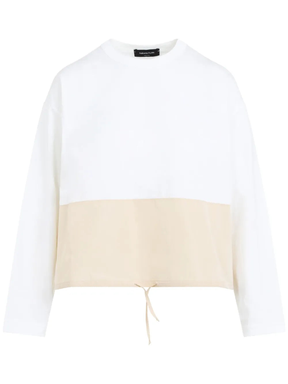 Drawstring-Hem Cotton Jumper