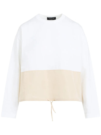 Drawstring-Hem Cotton Jumper