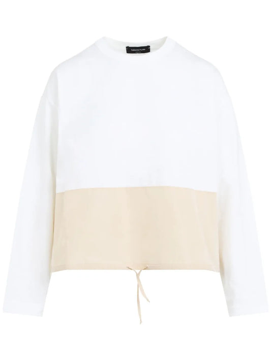 Drawstring-Hem Cotton Jumper